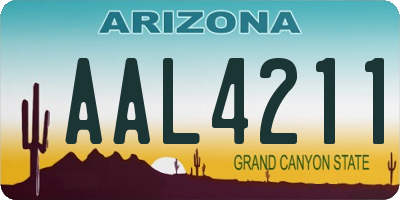 AZ license plate AAL4211