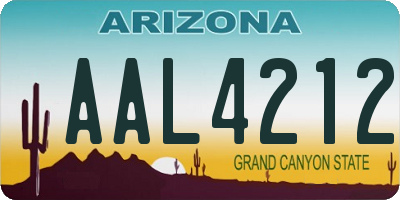 AZ license plate AAL4212