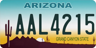 AZ license plate AAL4215