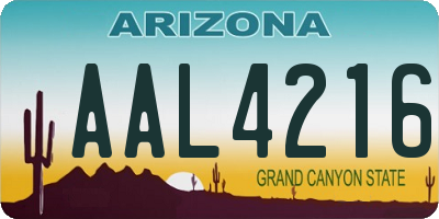 AZ license plate AAL4216