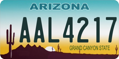 AZ license plate AAL4217