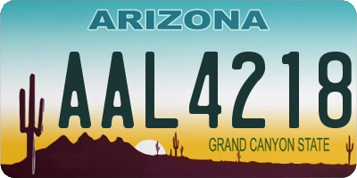 AZ license plate AAL4218