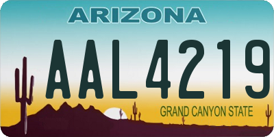 AZ license plate AAL4219