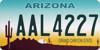 AZ license plate AAL4227