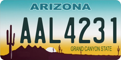 AZ license plate AAL4231