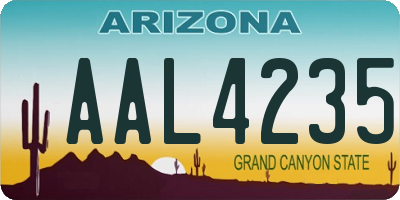 AZ license plate AAL4235