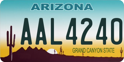 AZ license plate AAL4240