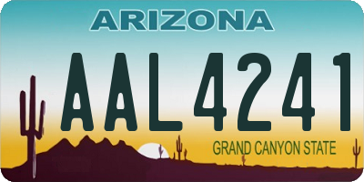 AZ license plate AAL4241