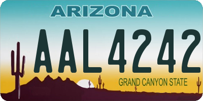 AZ license plate AAL4242