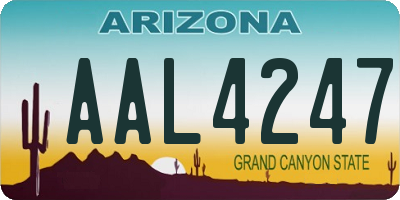 AZ license plate AAL4247