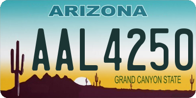 AZ license plate AAL4250