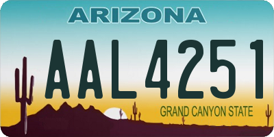 AZ license plate AAL4251