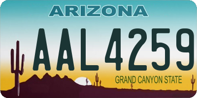 AZ license plate AAL4259