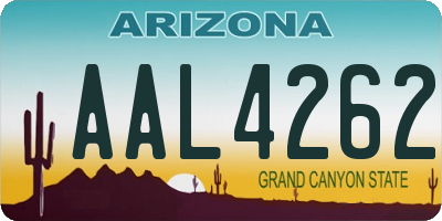 AZ license plate AAL4262