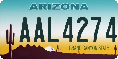 AZ license plate AAL4274