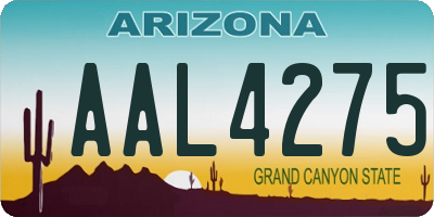 AZ license plate AAL4275