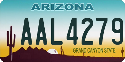 AZ license plate AAL4279