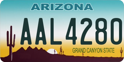 AZ license plate AAL4280