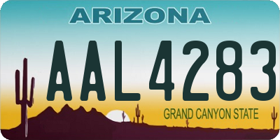 AZ license plate AAL4283