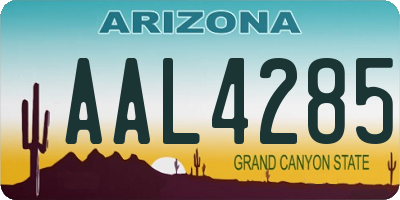 AZ license plate AAL4285