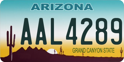 AZ license plate AAL4289