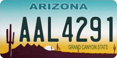 AZ license plate AAL4291