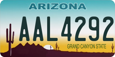 AZ license plate AAL4292