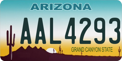 AZ license plate AAL4293