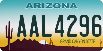 AZ license plate AAL4296