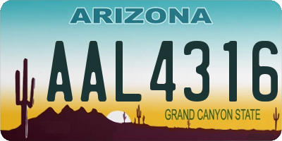 AZ license plate AAL4316