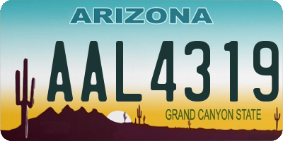 AZ license plate AAL4319