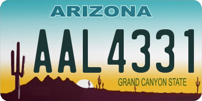 AZ license plate AAL4331