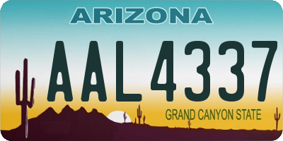 AZ license plate AAL4337