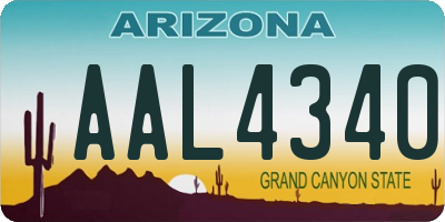 AZ license plate AAL4340