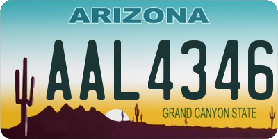 AZ license plate AAL4346