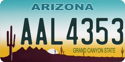 AZ license plate AAL4353