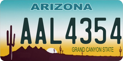 AZ license plate AAL4354