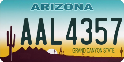 AZ license plate AAL4357