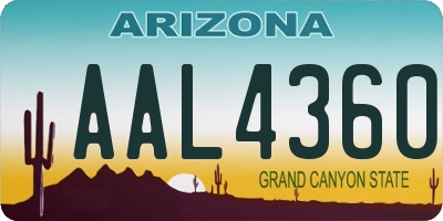 AZ license plate AAL4360