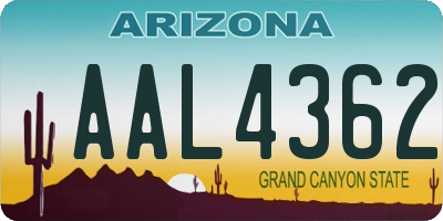 AZ license plate AAL4362