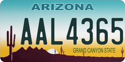 AZ license plate AAL4365
