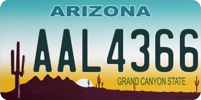 AZ license plate AAL4366