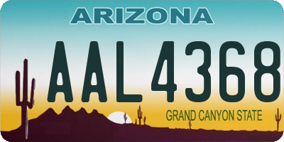 AZ license plate AAL4368