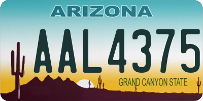 AZ license plate AAL4375