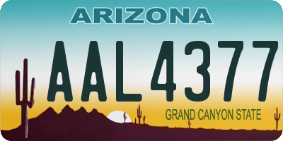 AZ license plate AAL4377