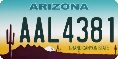 AZ license plate AAL4381