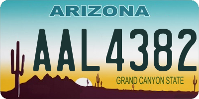 AZ license plate AAL4382