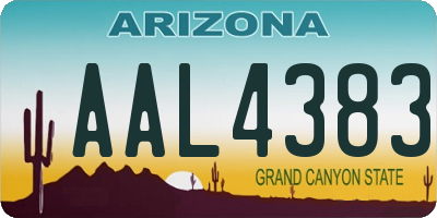 AZ license plate AAL4383