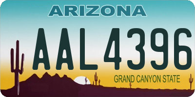 AZ license plate AAL4396