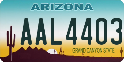 AZ license plate AAL4403